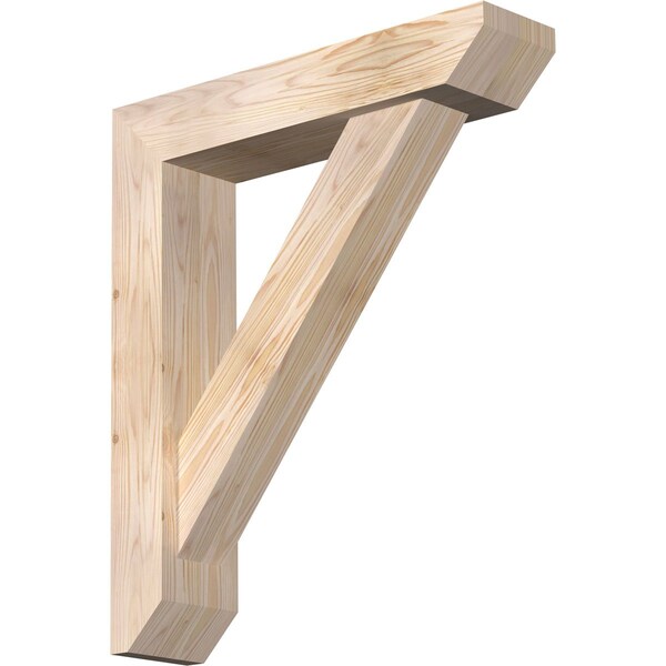 Ekena Millwork Traditional Slat Smooth Bracket w/ Offset Brace, Douglas Fir, 5 1/2"W x 24"D x 28"H BKT0604X24X28TRA06SDF - main